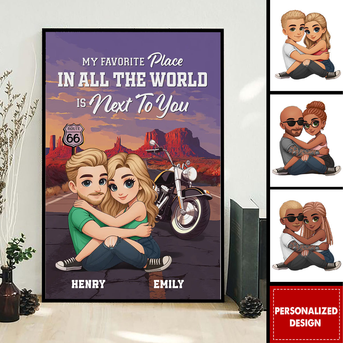 Ride Together, Love Forever-Personalized Anniversary Wedding Poster Gifts For Husband And Wife