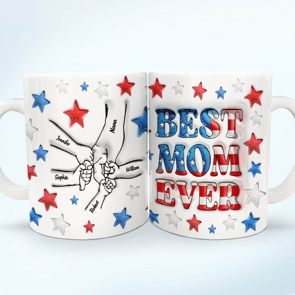 Best Mom / Grandma Ever -  Personalized 3D Inflated Effect Printed Mug - Mother's Gift