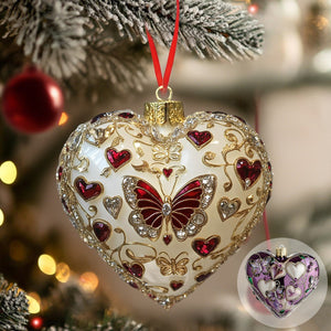 Butterfly Heart Acrylic Christmas Ornament-Gifts For Friends,  Xmas Gift For Her