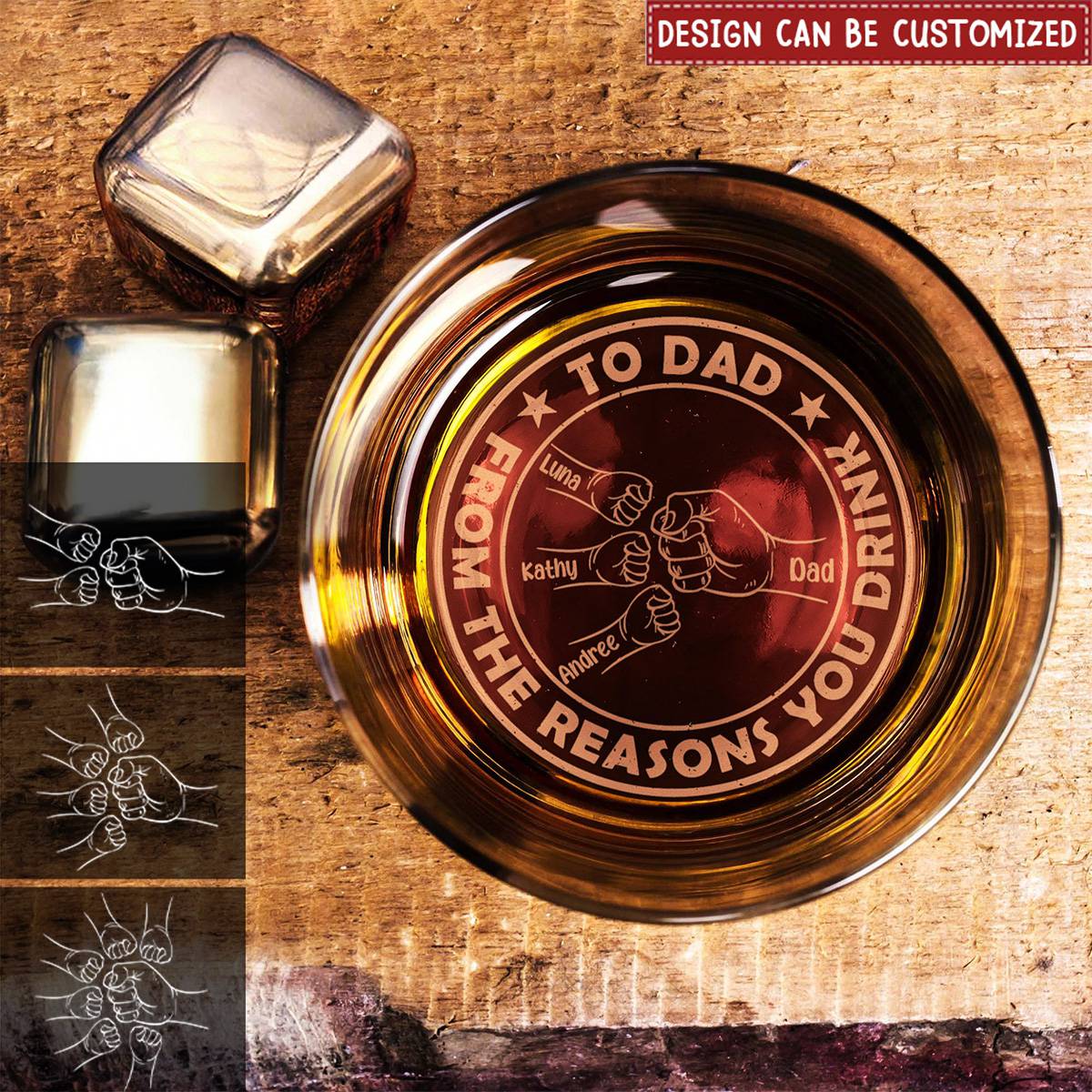 To Dad From The Reasons You Drink - Personalized Engraved Whiskey Glas ...