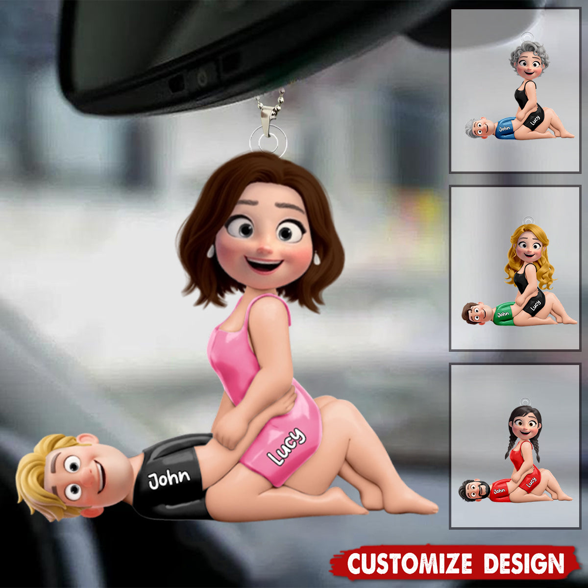 Personalized Naughty Couple Car Ornament -  Gifts For Couple