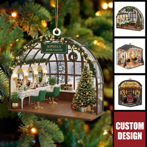 Personalized Hair Salon Christmas Ornament - Gift  For Hairdresser