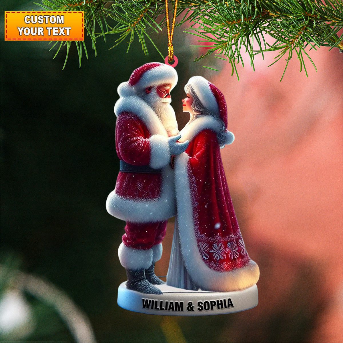 Personalized Santa and Mrs. Claus Christmas Ornament, Gift For couple - 2025 New Release