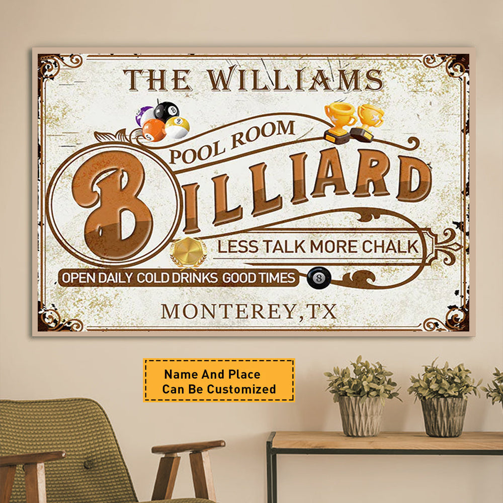 Personalized Billiard Pool Room Custom Poster-Great Gift idea For your Beloved ones