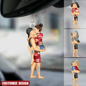 New release - Personalized hugging couple car ornament