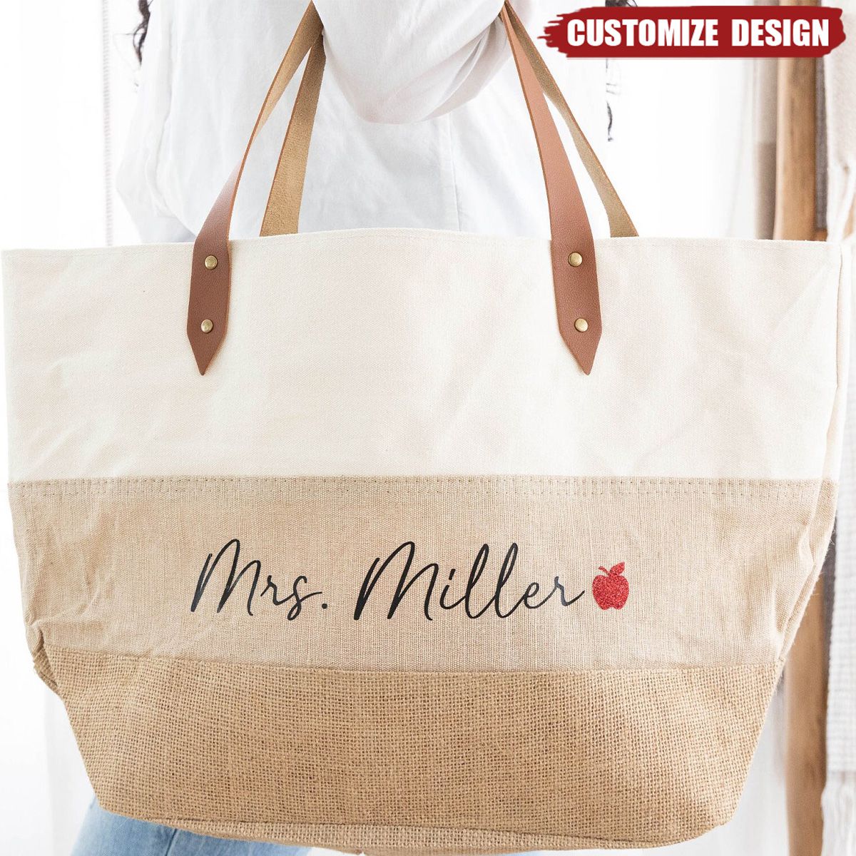 Personalized Teacher Teacher Canvas Tote Bag -  Gift For Teacher