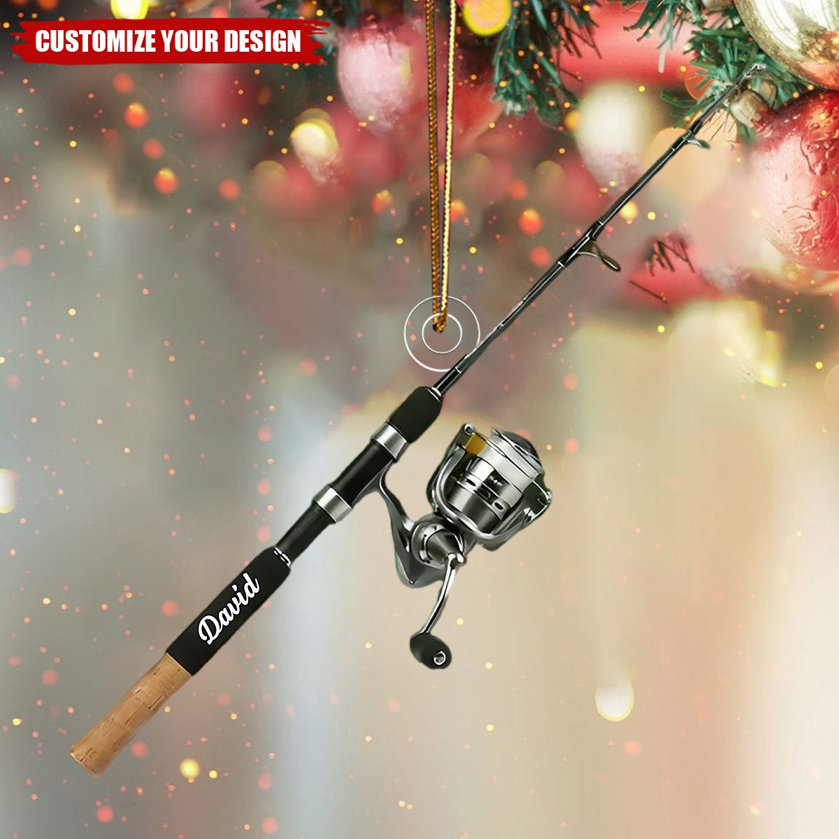 Personalized Fishing Rod Christmas Ornament Gift For Fishing Lover