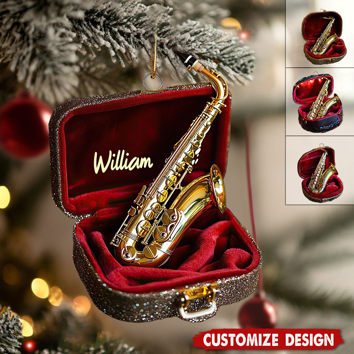 Personalized Saxophone Christmas Ornament - Gift For Musician