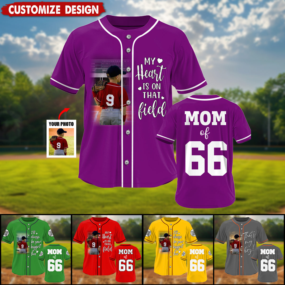 Personalized Photo Baseball Game Day Baseball Jersey Gift For Baseball Lovers
