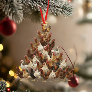 Funny Chicken Christmas Tree Ornament