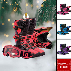 Personalized Motocross Ornament - Christmas Gift For Rider