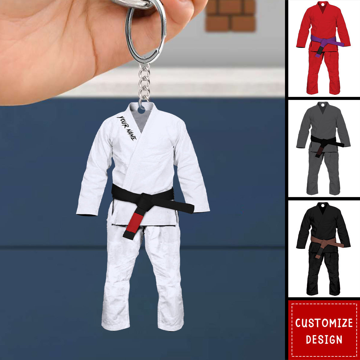 Personalized Jiu Jitsu Uniform Keychain - Gifts For Jiu Jitsu Lovers