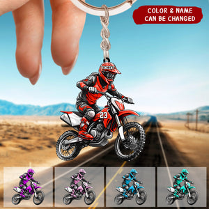 Personalized Motocross Acrylic Keychain - Gift For motocross enthusiast