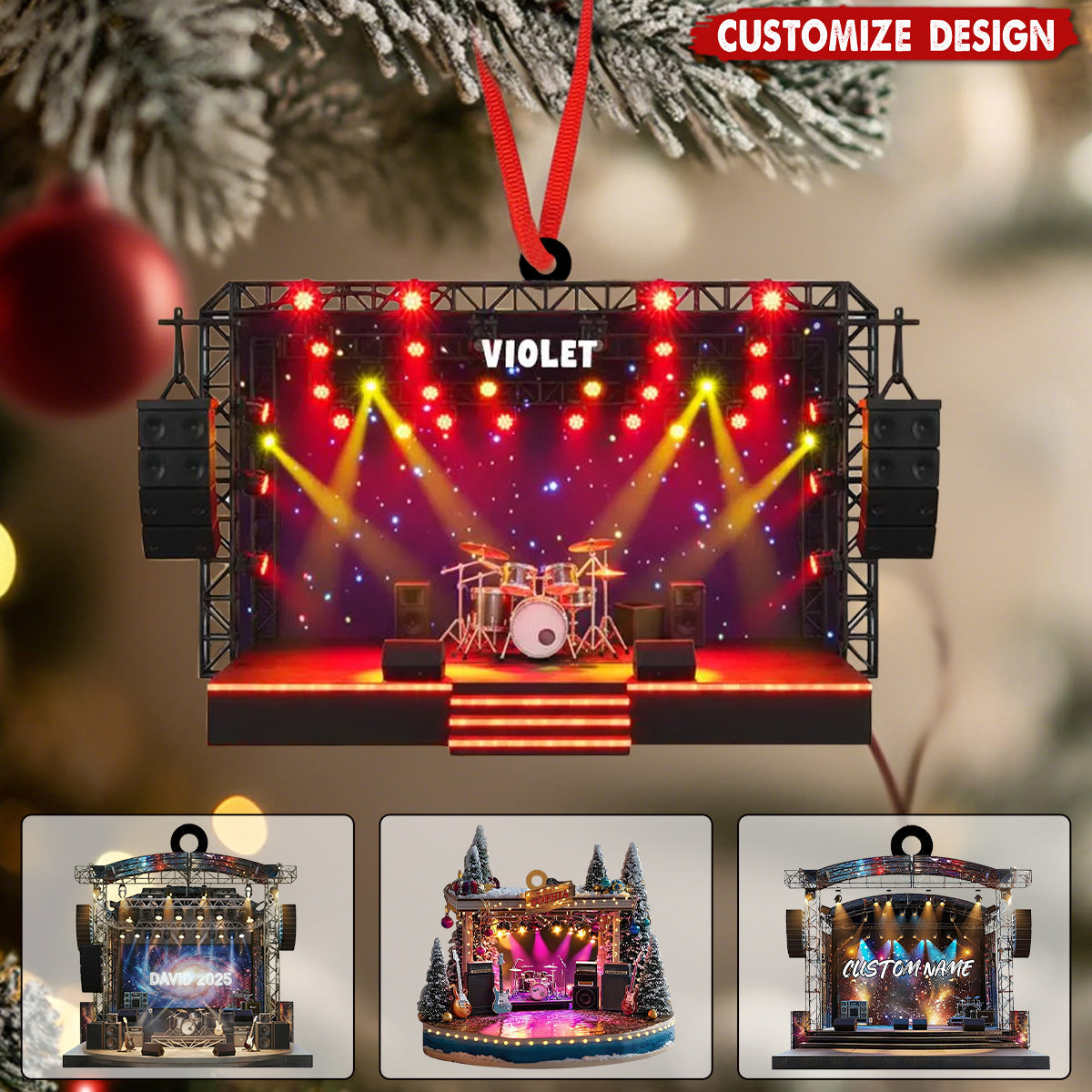 Personalized Rock Band Concert Stage Ornament – Gift for Music Lovers