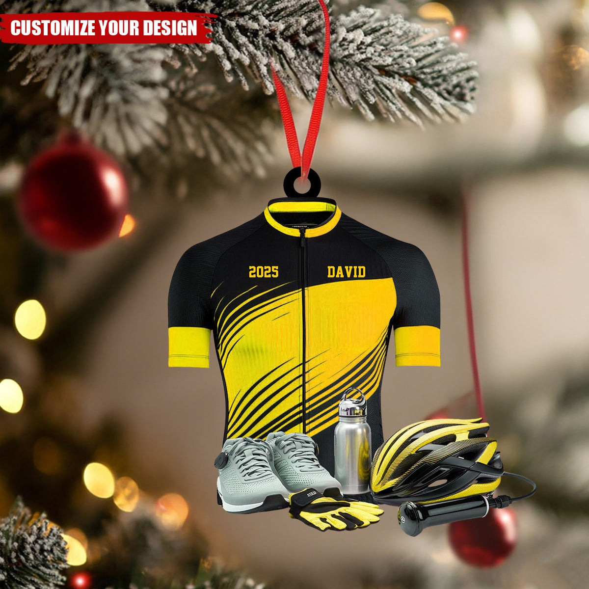 Personalized Mountain Bike Ornament - Custom Acrylic Bicycle Decor