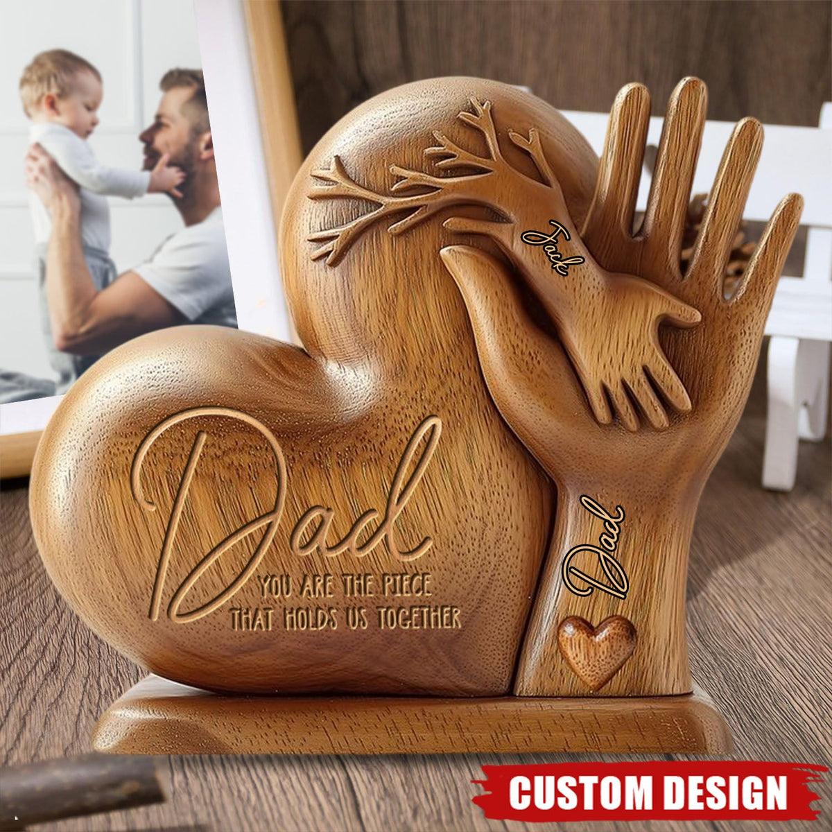 Dad You Are The Piece That Holds Us Together - Personalized Acrylic Plaque, Father's Day Gift