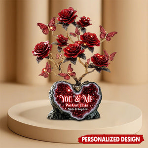 We Got This,Red Rose For Valentine Gift - Personalized Couple Acrylic Plaque