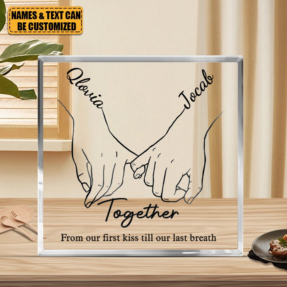 I Love You Forever & Always - Couple Personalized Square Shaped Acrylic Plaque - Gift For Husband Wife, Anniversary