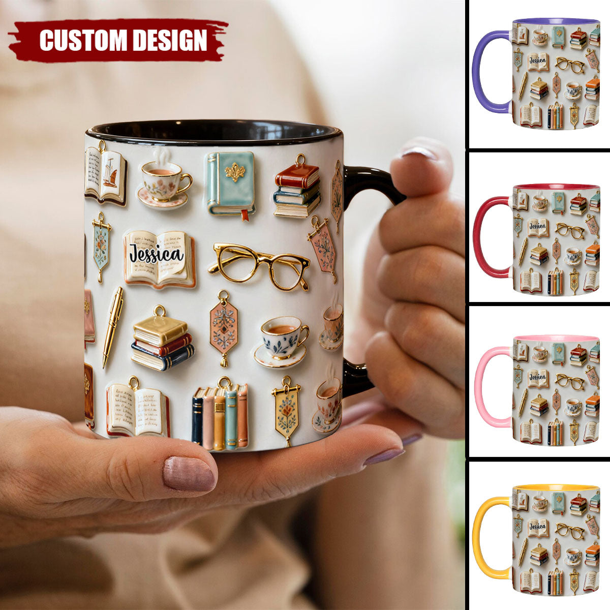 Just A Girl Who Loves Books - Personalized Book Accent Mug