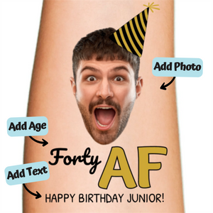 Personalized Photo Birthday Temporary Tattoos