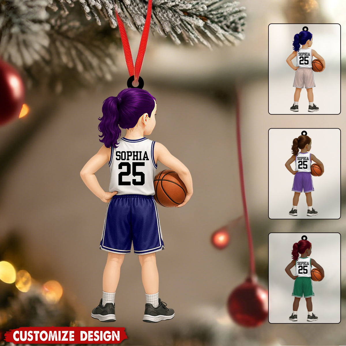 Personalized Kid Basketball Player Ornament - Gift For Basketball Young Lovers  - 2025 New Release