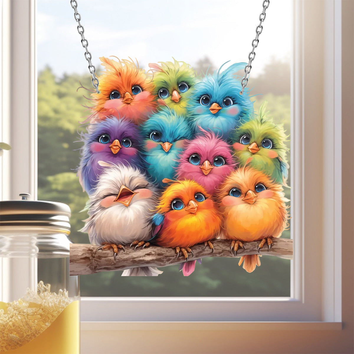 5D Diamond- Art Hanging Kit - Special Shaped Rhinestone Window Ornament - Gift For Bird Lovers