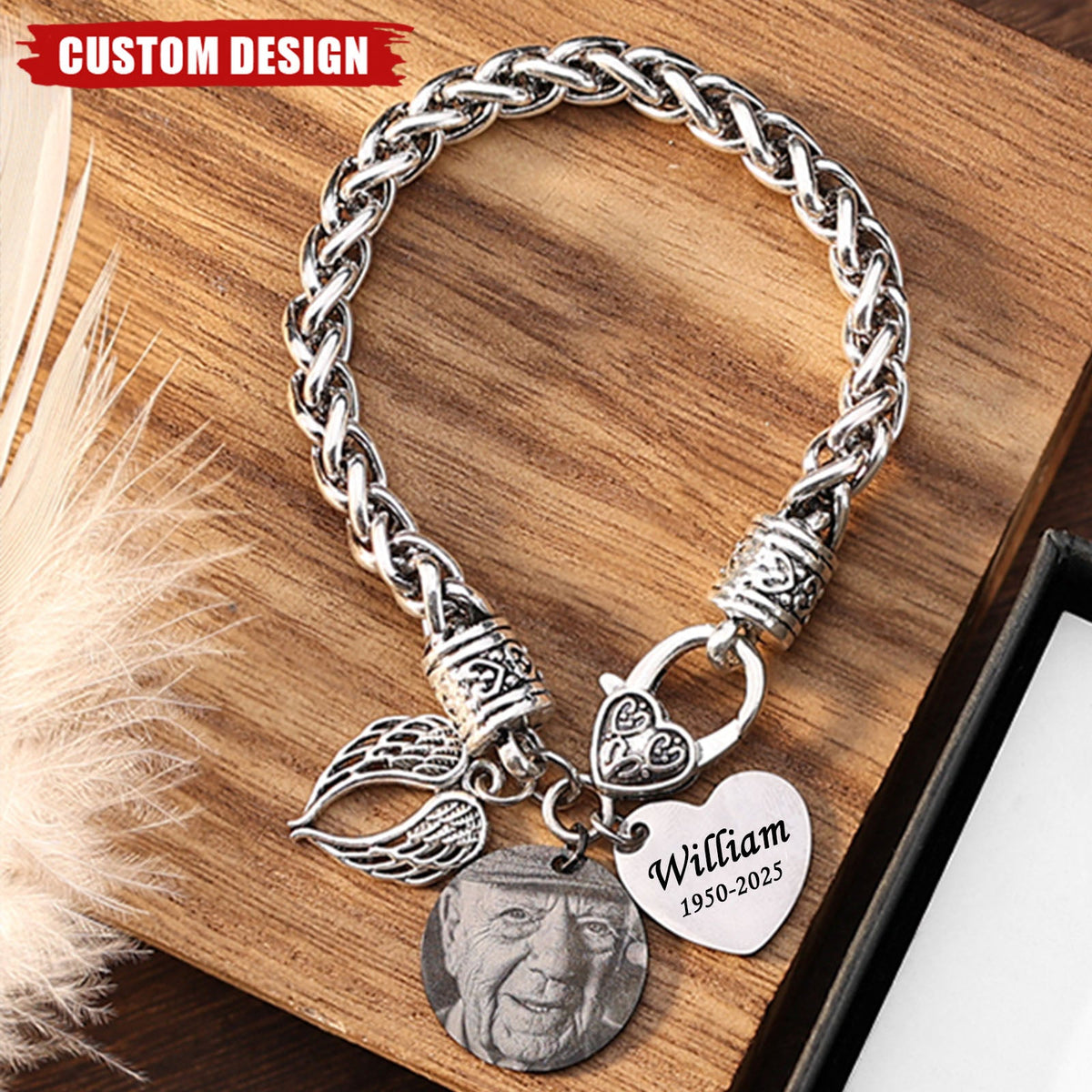 Personalized Angel Wing Memorial Bracelet-Sympathy Gift For Friend Or Family