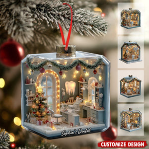 Personalized Name Dentist Office Christmas Ornament - Gift For Dentisit