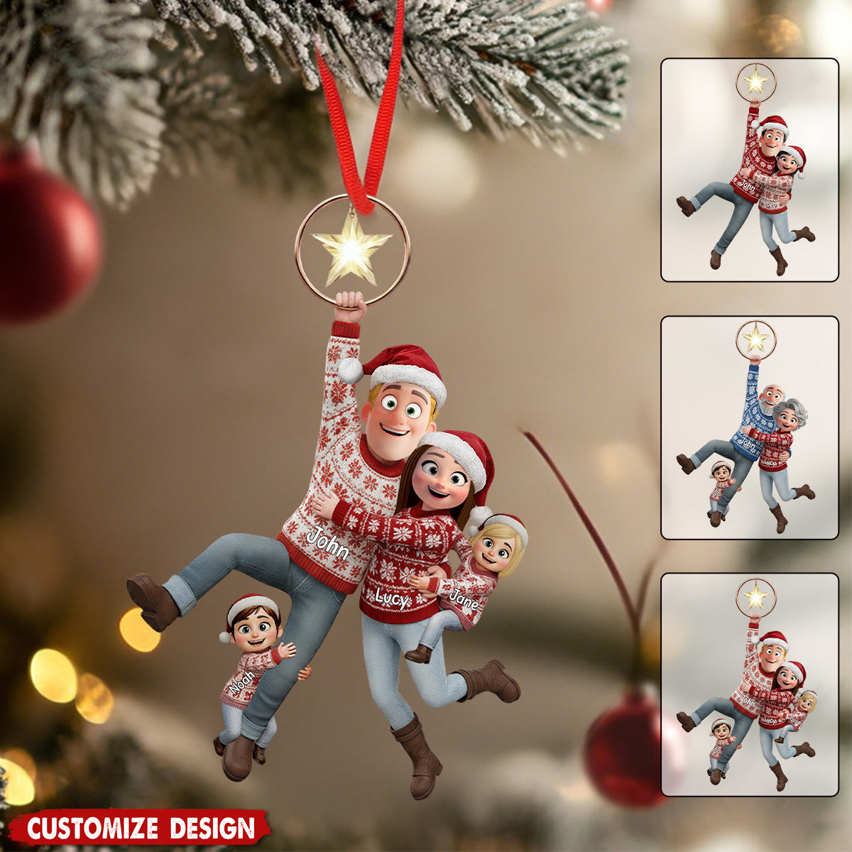 Fun Hanging Couple Ornament - Personalized Gifts For Couple