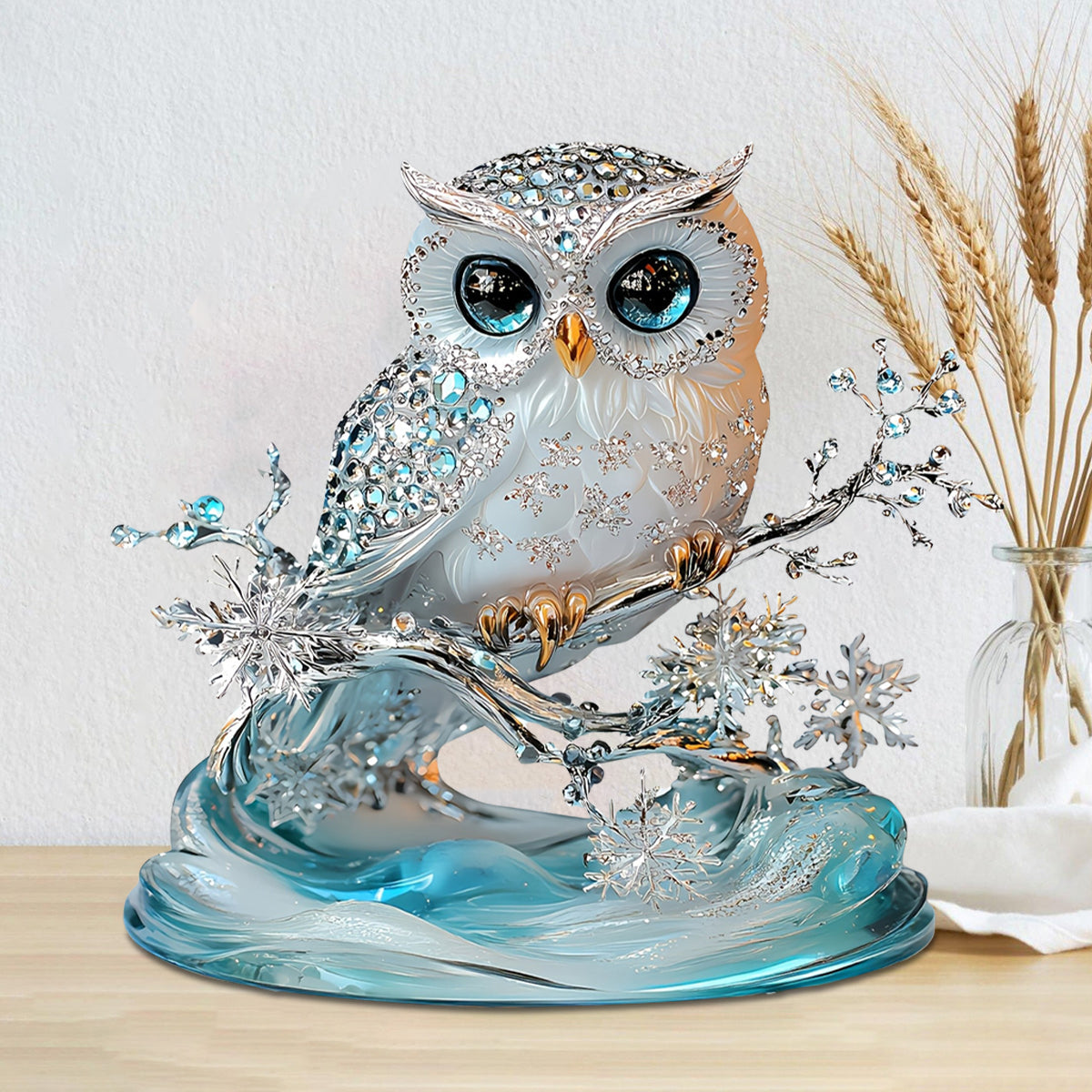 Elegant Bohemian Owl Acrylic Plaque Gift for Bedroom, Living Room