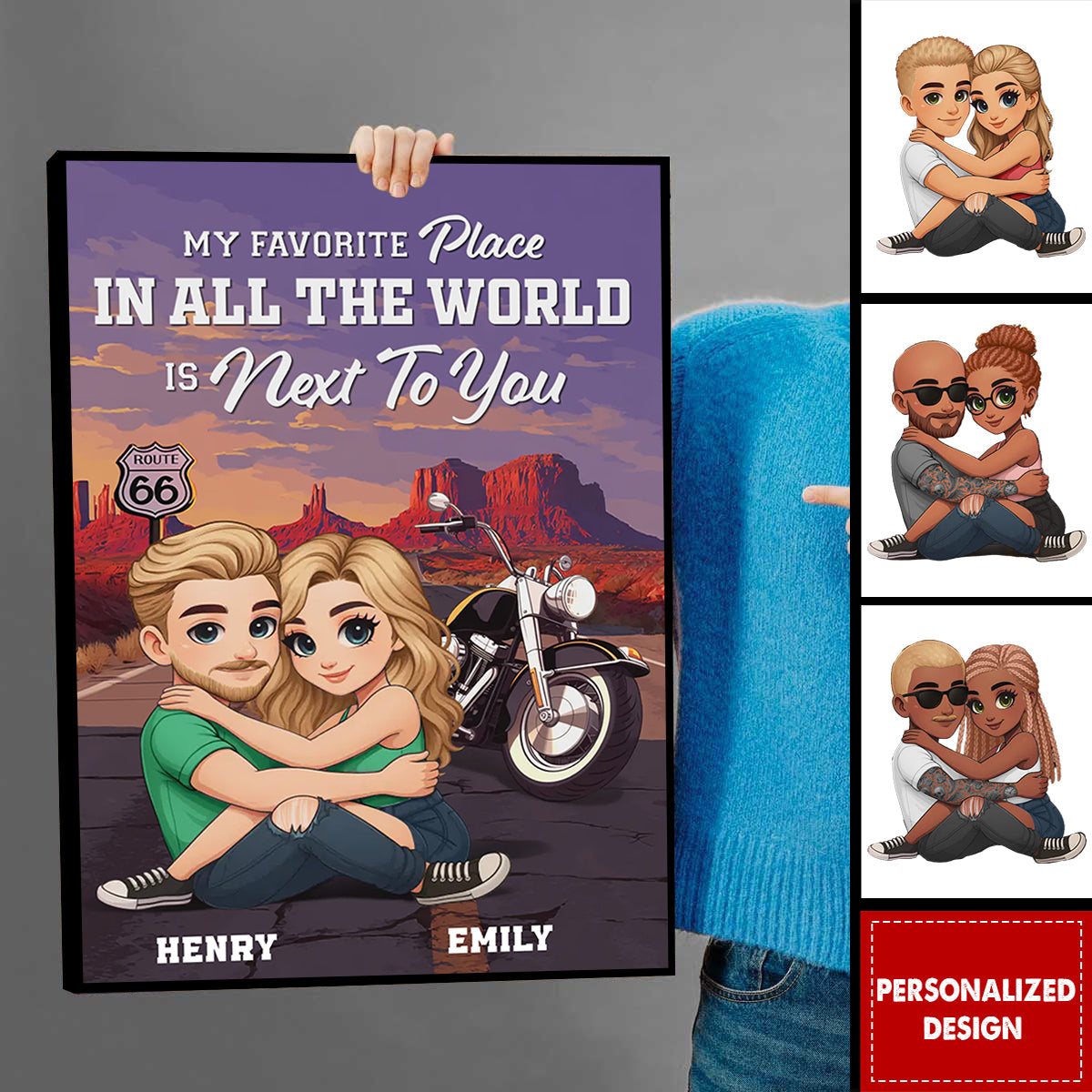 Ride Together, Love Forever-Personalized Anniversary Wedding Poster Gifts For Husband And Wife