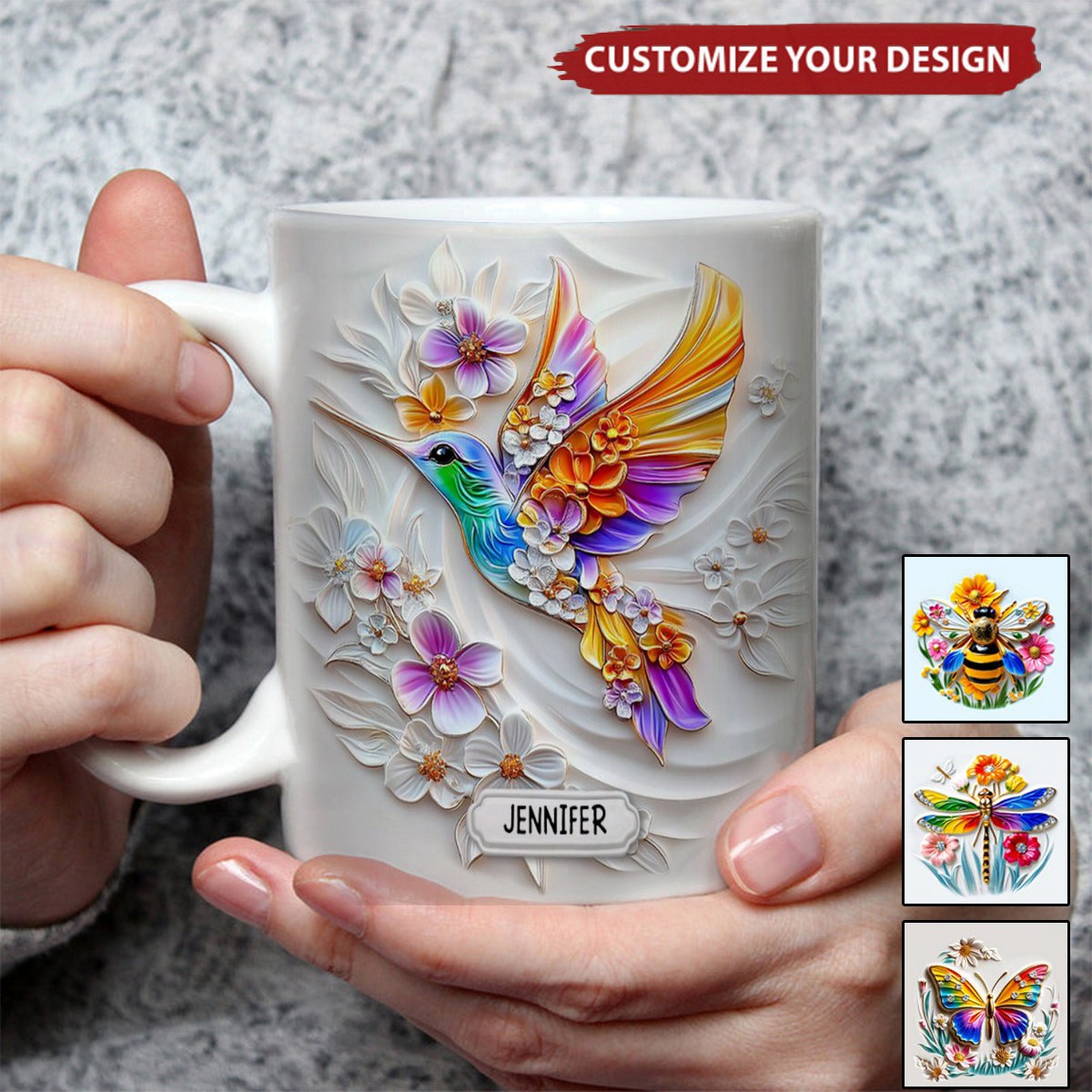 Personalized Hummingbird Gardening Accent Mug