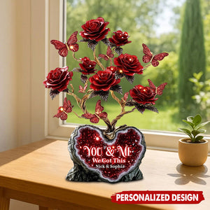 We Got This,Red Rose For Valentine Gift - Personalized Couple Acrylic Plaque