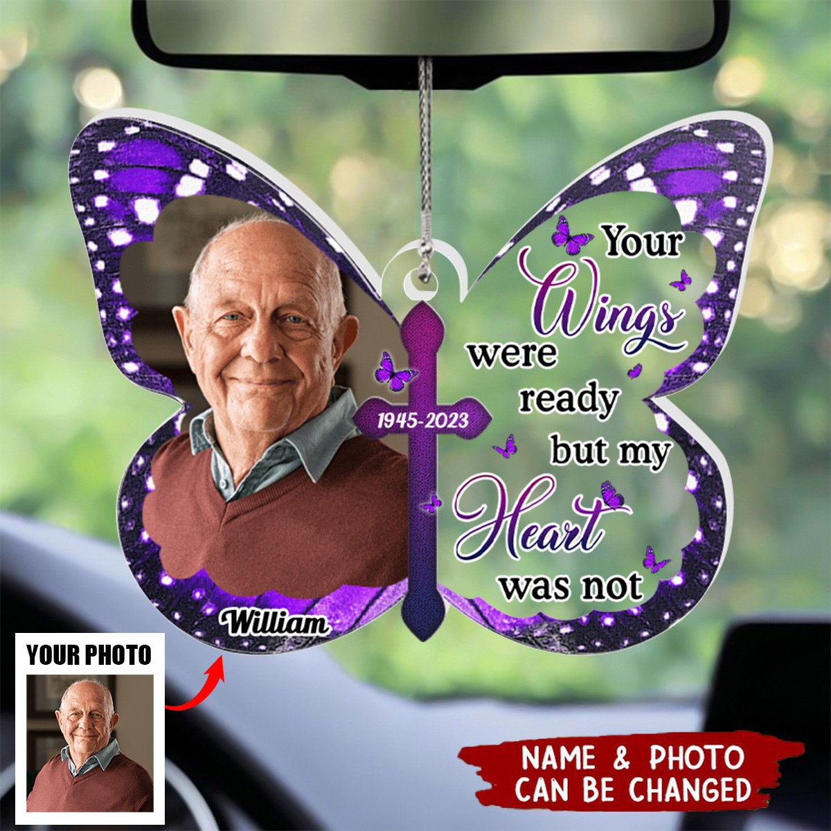 Always With You - Personalized Acrylic Photo Car Ornament