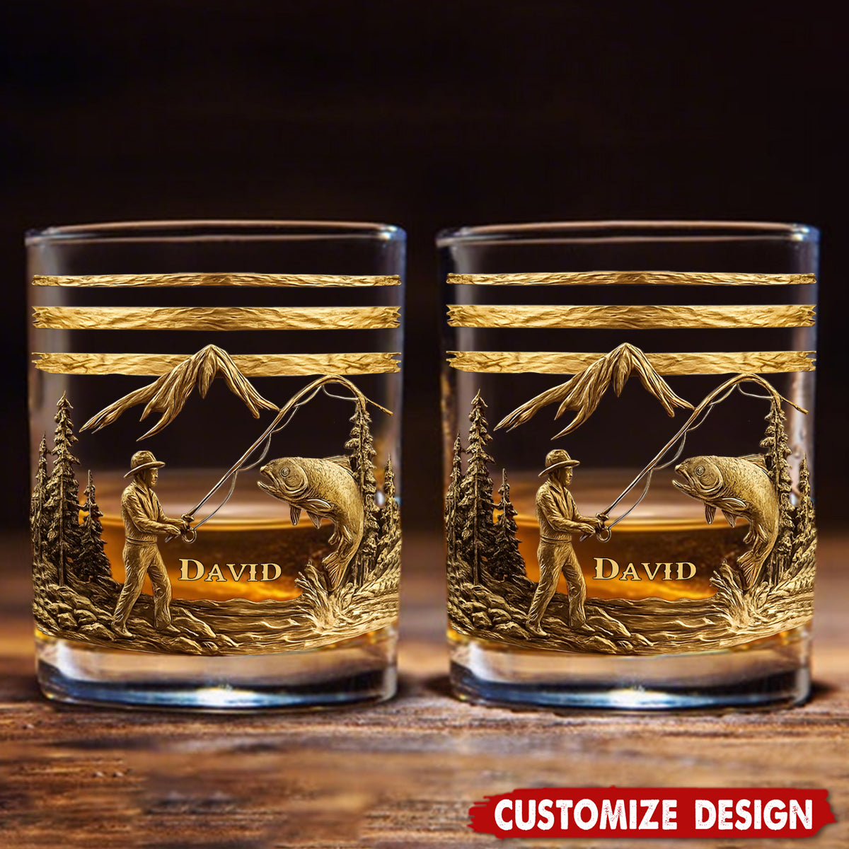 Fishing For Life - Personalized Fishing Whiskey Glass