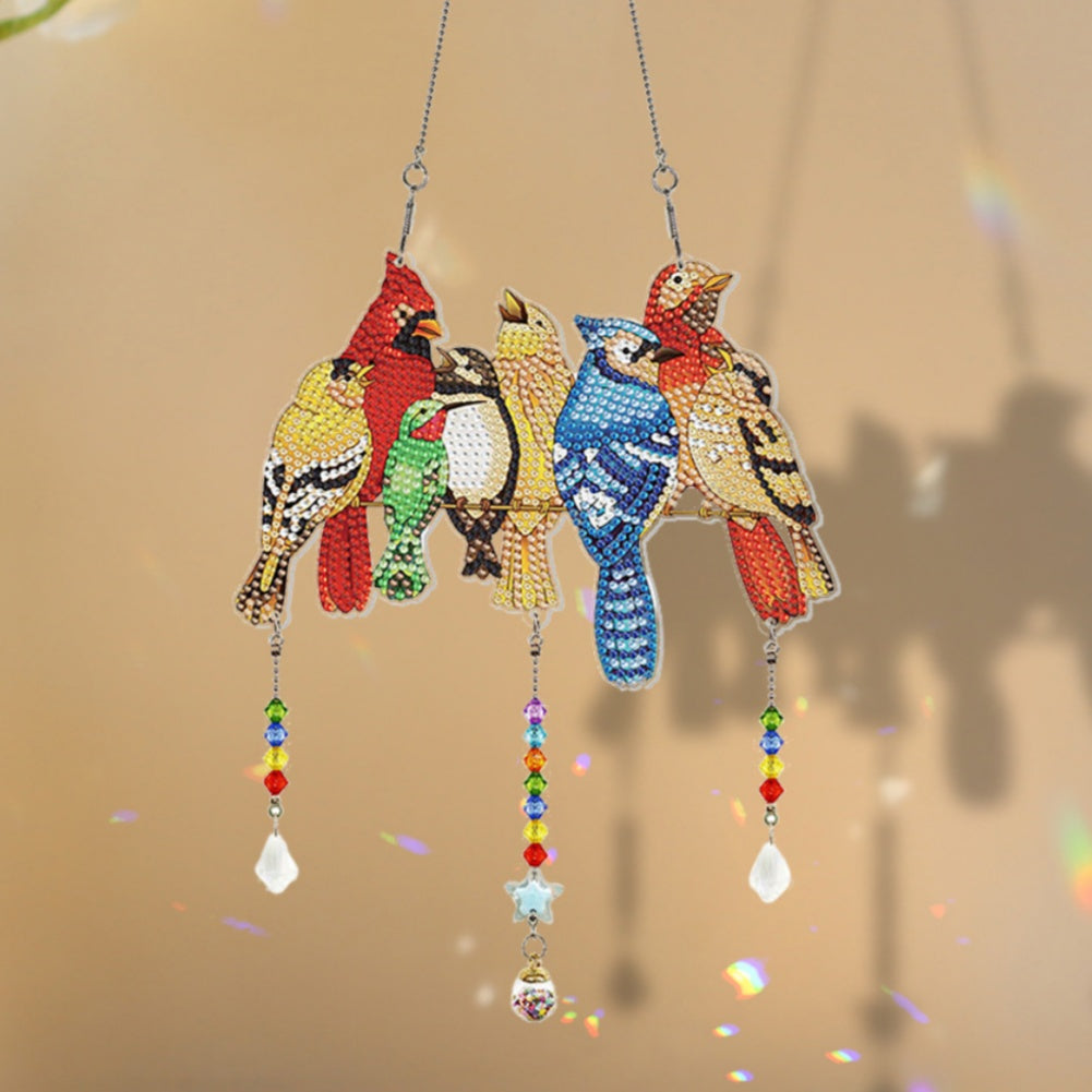 Diamond- Art Hanging Kit - Special Rhinestone 5D Window Ornament - Gift For Bird Lovers