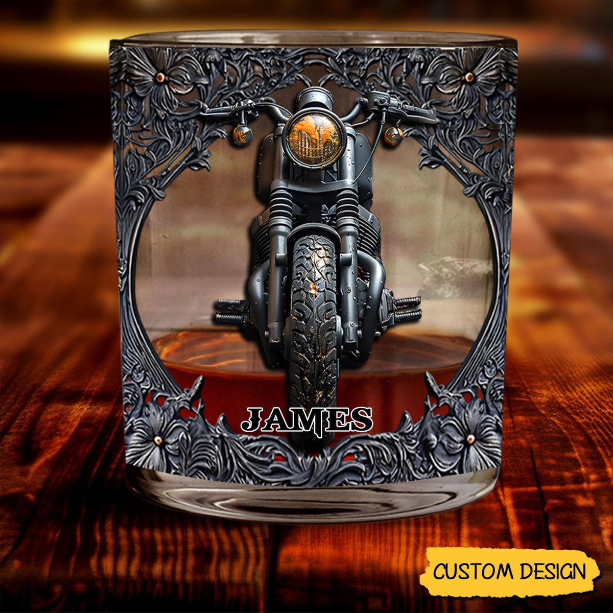 Biker Whiskey - Personalized Biker Whiskey Glass
