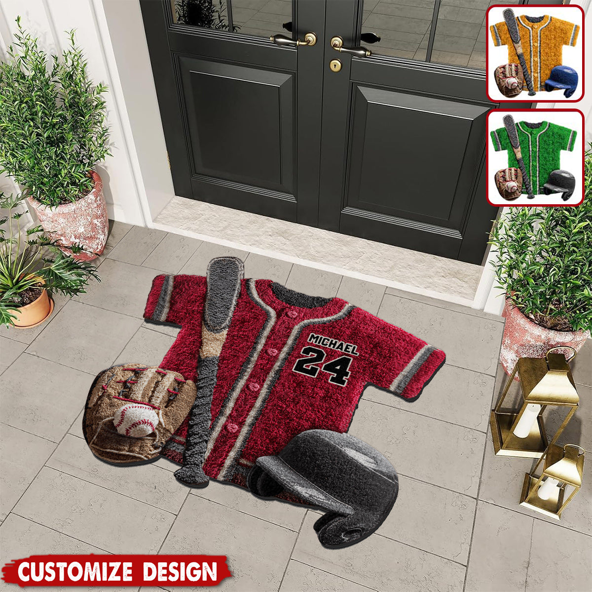 Personalized Baseball Doormat/ Rug - Gift For Baseball Lovers
