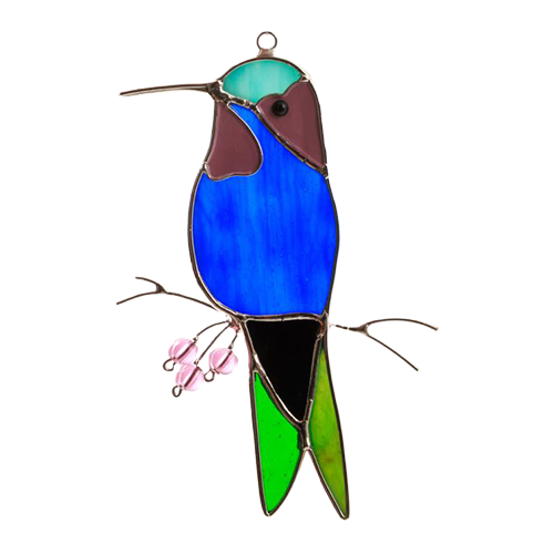 Stained Glass Humming Birds Suncatcher - Gift For Bird Lovers