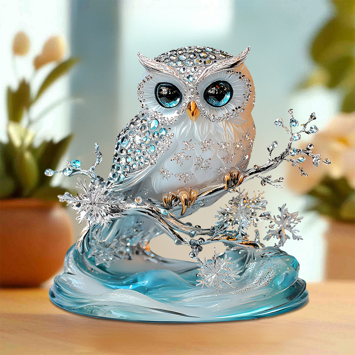 Elegant Bohemian Owl Acrylic Plaque Gift for Bedroom, Living Room