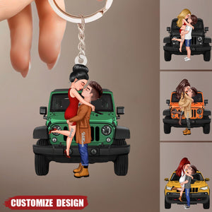 New Release - Personalized Off-Road Car Couple Kiss Keychain
