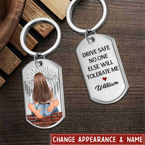 I Need You Here With Me - Couple Personalized Custom Keychain - Gift For Husband Wife, Anniversary