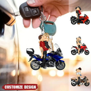 New Release - Personalized Motorcycle Couple Keychain
