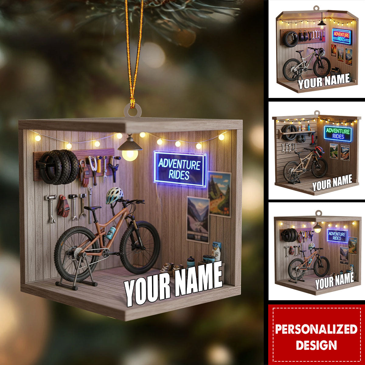 Personalized Mountain Bike Christmas Ornament Gift For Cyclists