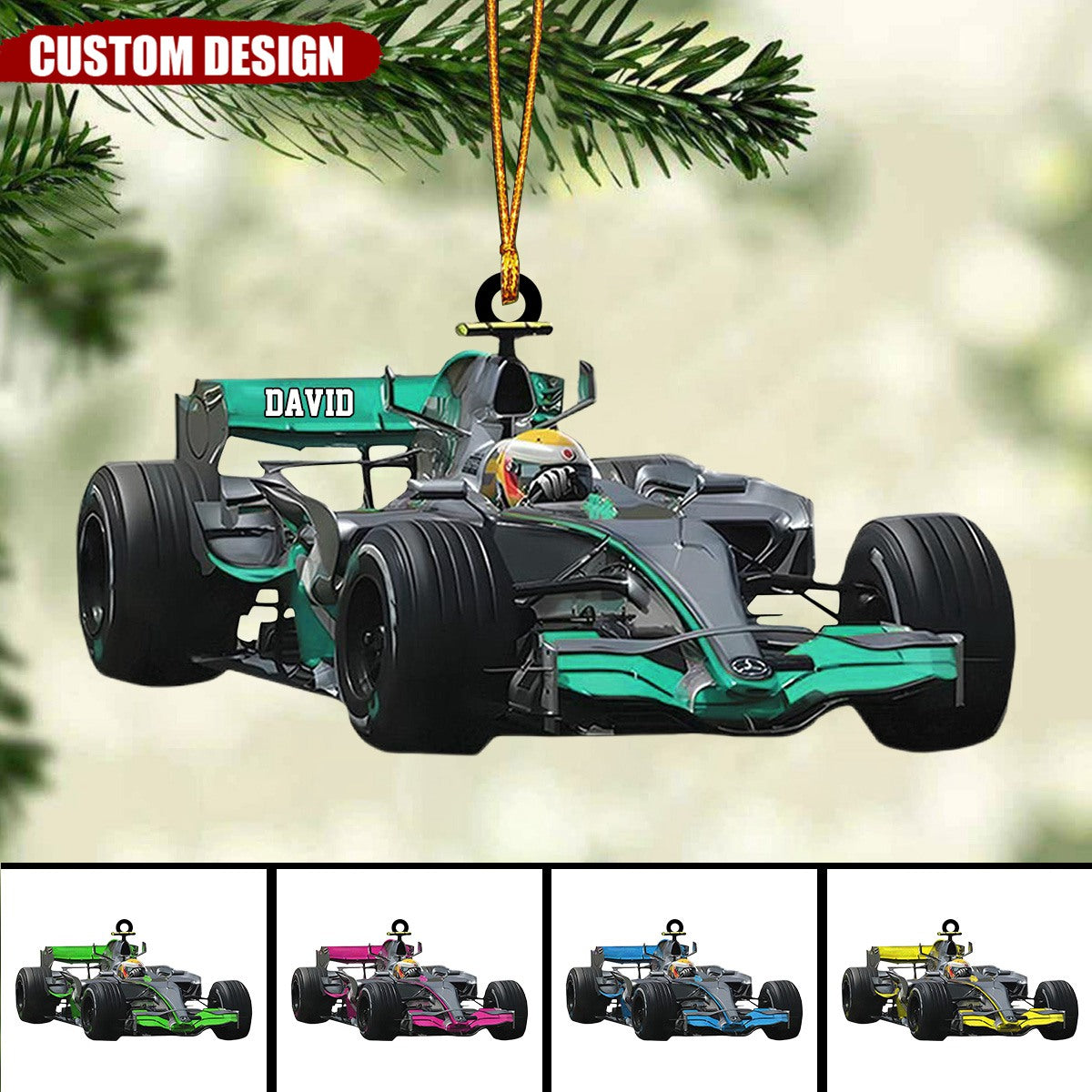 Personalized Race Car Ornament, Gifts For Racing Lovers - 2024 New Release