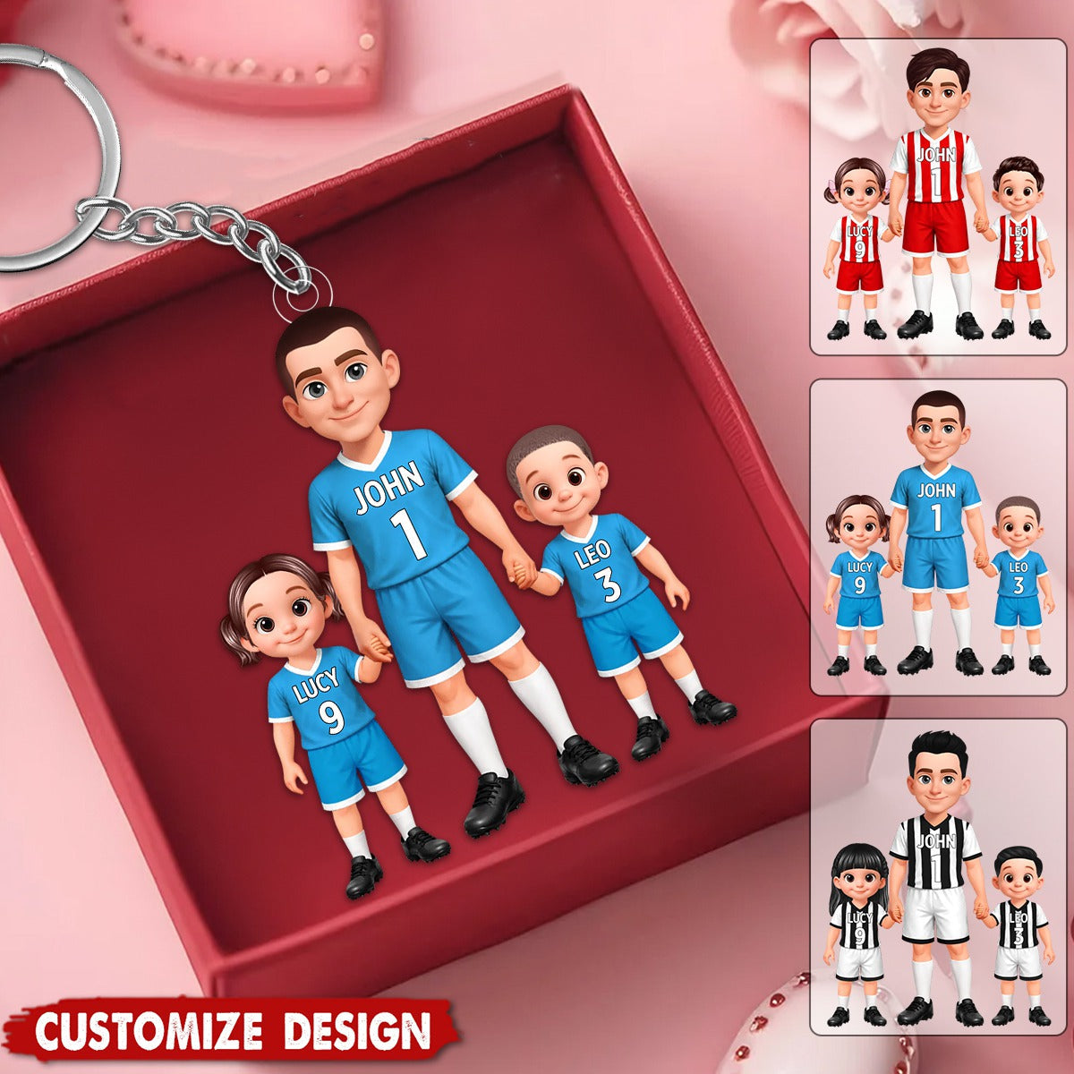 Personalized Soccer Dad Keychain - Gift For Soccer Lovers