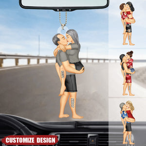 New release - Personalized hugging couple car ornament