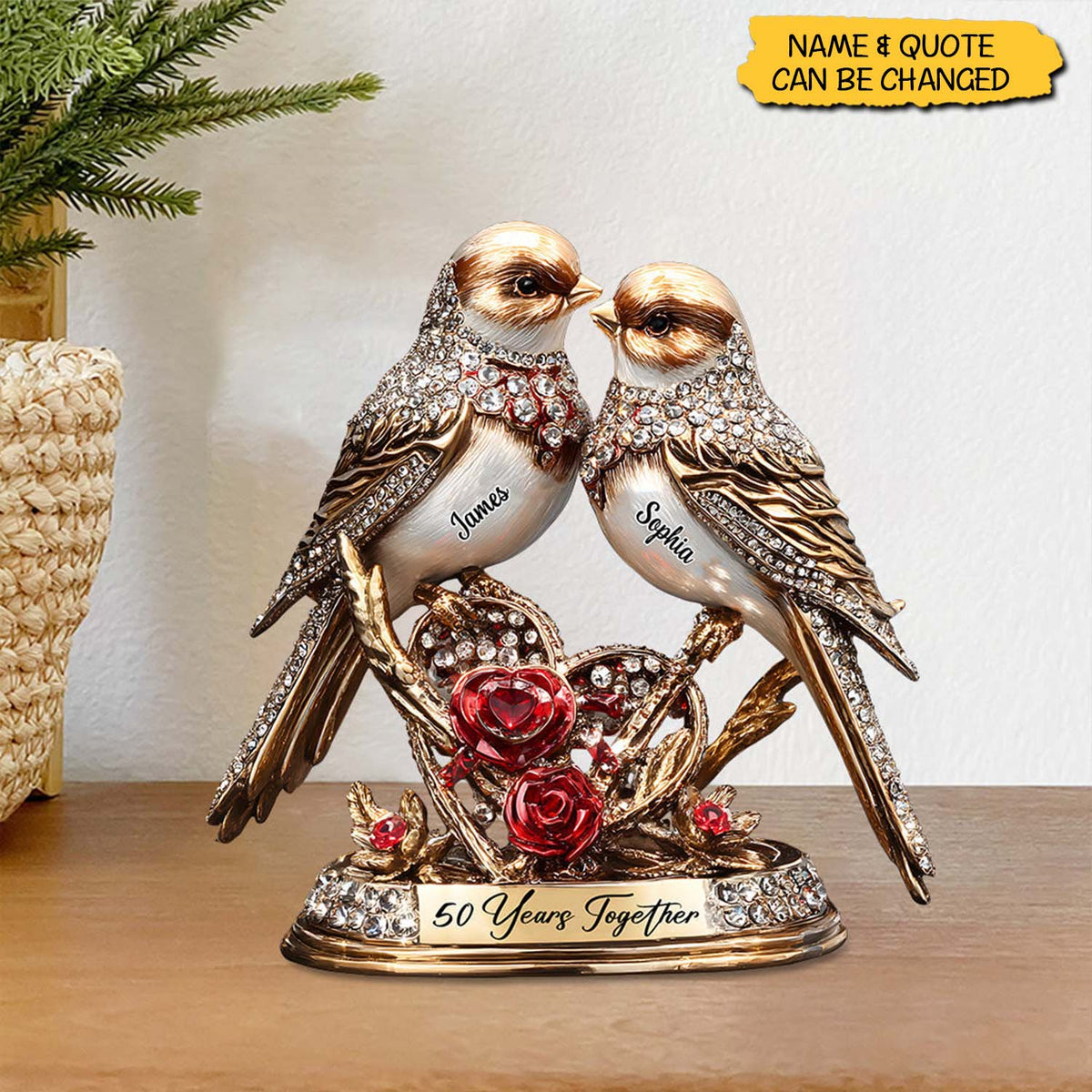 Lovebirds Couple Anniversary 50 Years Together - Personalized Acrylic Plaque