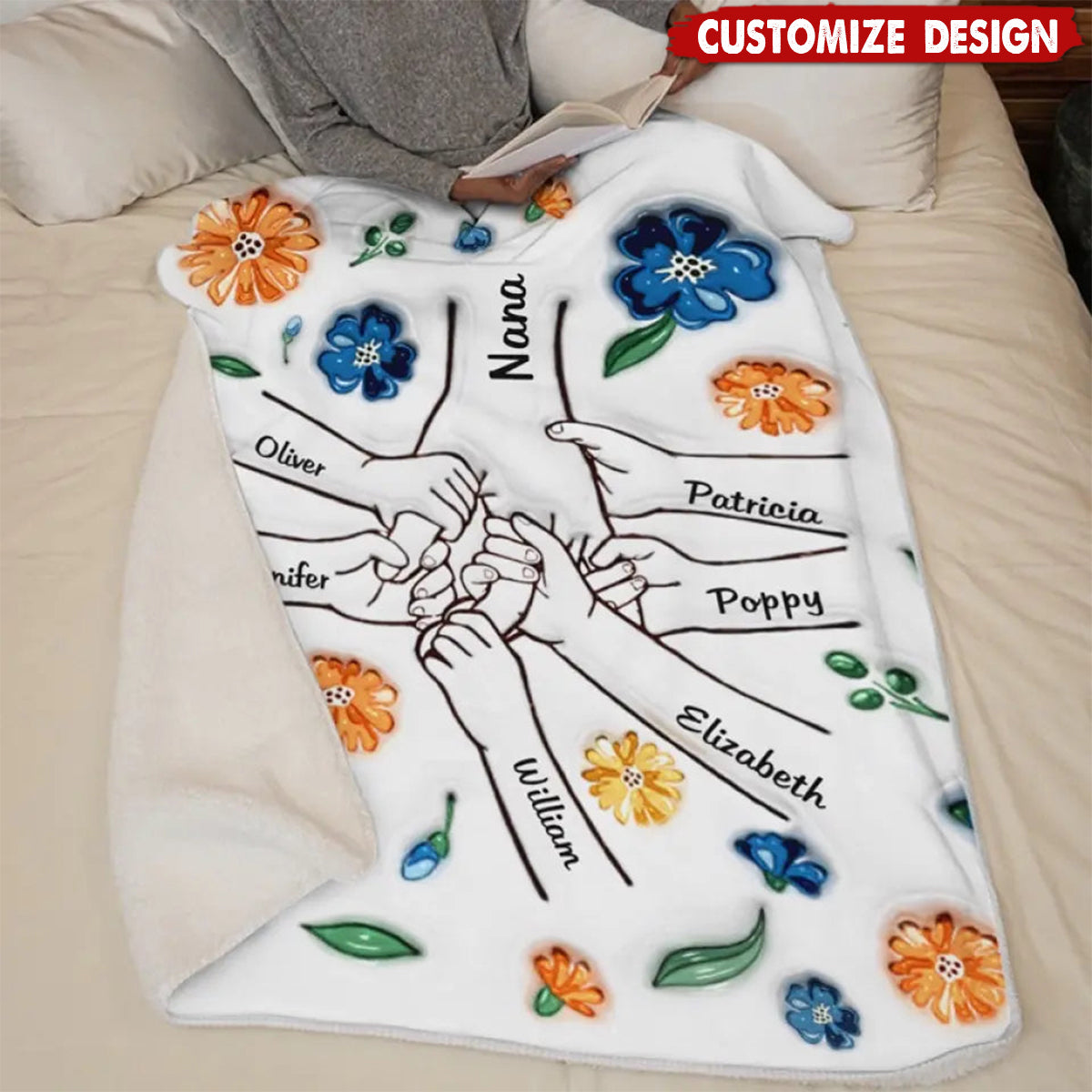Personalized Family Blanket - Gift For Mom,Grandma