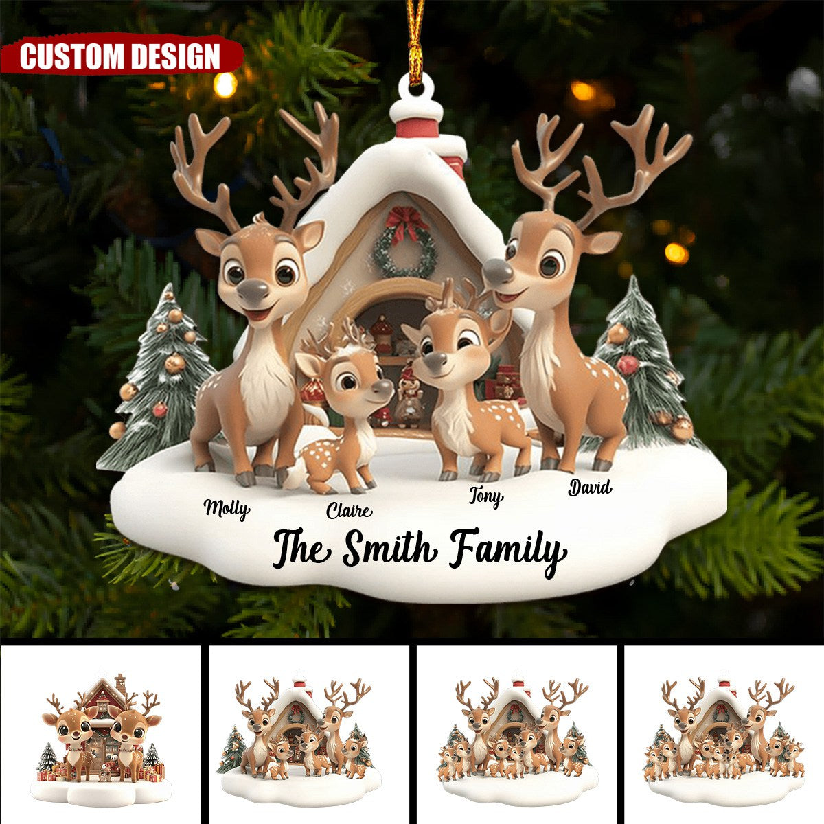 Personalized Reindeer Family Ornament-2025 New Release